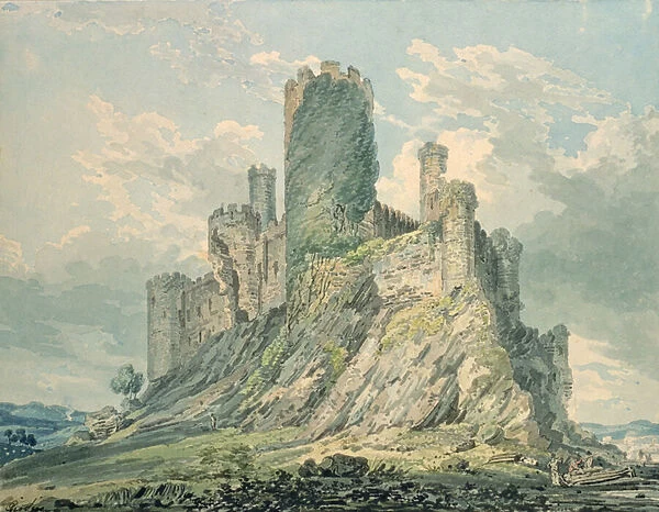 Conway Castle, 18th century (w  /  c & pencil on paper)