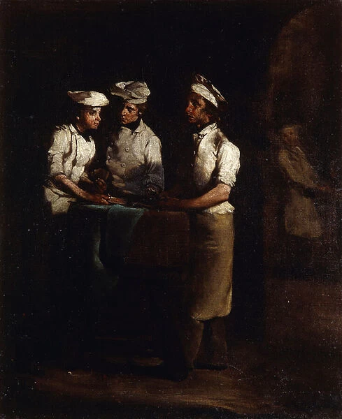The Three Cooks; Les Trois Cuisiniers, (oil on canvas)