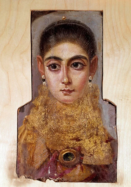 Coptic art: young woman called Fayoum (Fayum) (around 160 AD) Painting of wax on wood