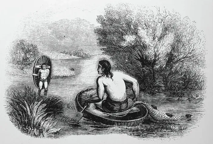 Framed Print : A coracle, 1850 Framed Print : A coracle, 1850