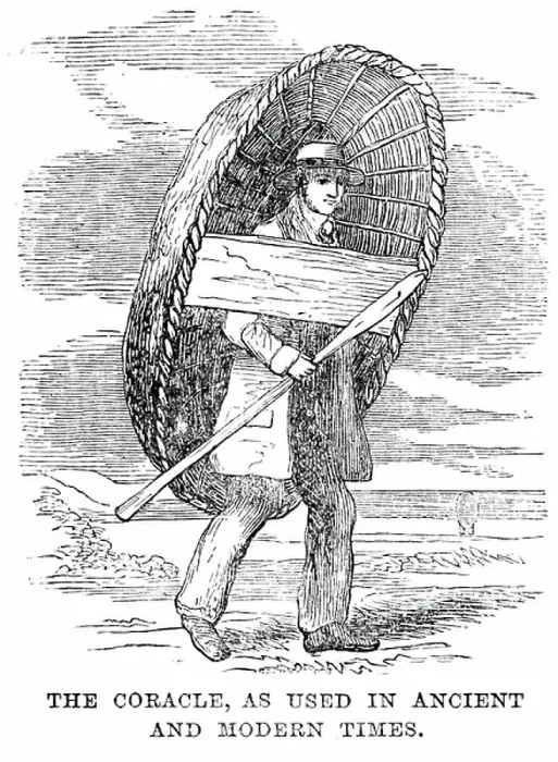 Framed Print : A coracle, 1850 Framed Print : A coracle, 1850
