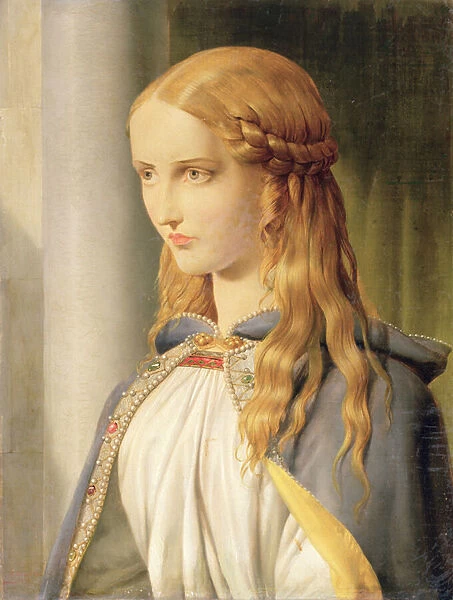 Cordelia Disinherited, 1850 (oil on canvas) (detail of 90710)