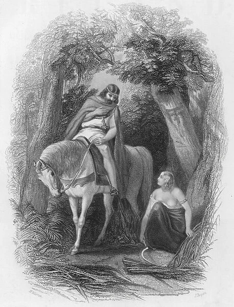 Cormac, High King of Ireland, and Eithne Taebfada (engraving)