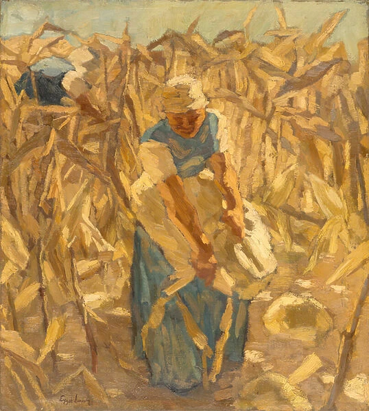 Corn Harvest, 1906 (oil on canvas)