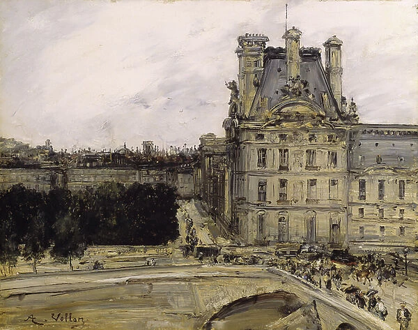A Corner of the Louvre, 1885-1900 (oil on panel)