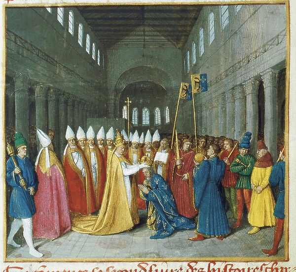 The coronation of Charlemagne, c. 1460 (miniature)