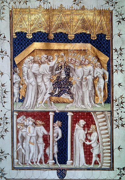 The coronation of Charles VI (1368-1422) by the peers of France on 16  /  09  /  1380
