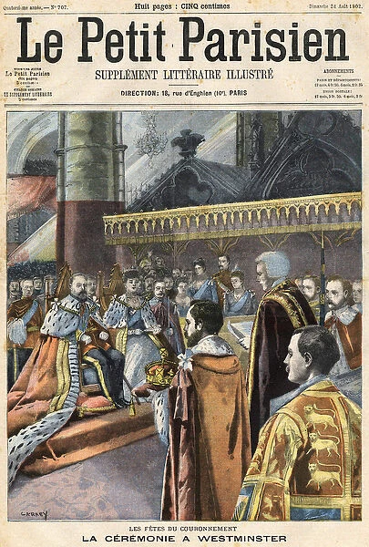 The coronation of Edward VII in Westminster. Cover The Little Parisien'