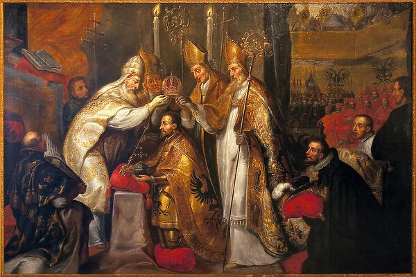 Coronation of Emperor Charles V in Bologna by Pope Clement VII (oil on canvas)