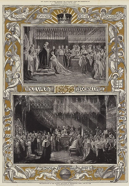 The Coronation of Her Majesty the Queen in Westminster Abbey, 28 June 1838 (colour litho)