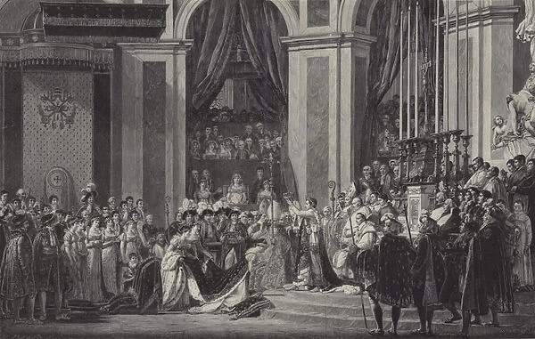 The Coronation of Napoleon as Emperor of France in Notre Dame de Paris, 1804 (engraving)