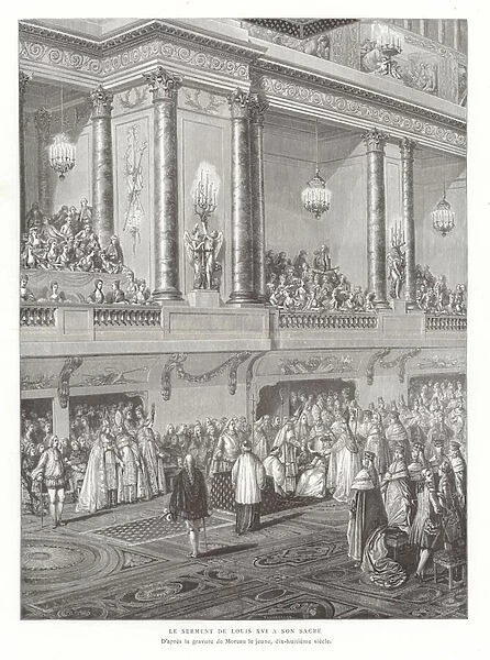 The coronation oath of King Louis XVI of France, 1775 (engraving)