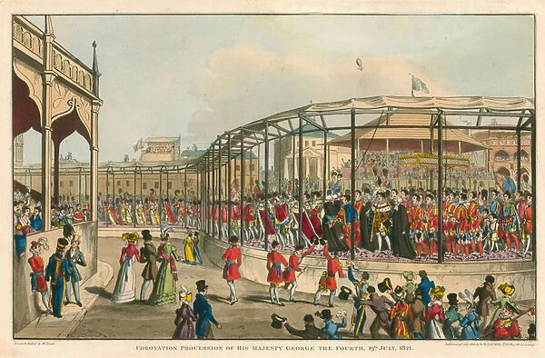 Coronation procession of His Majesty George IV, 19 July 1821 (coloured engraving)