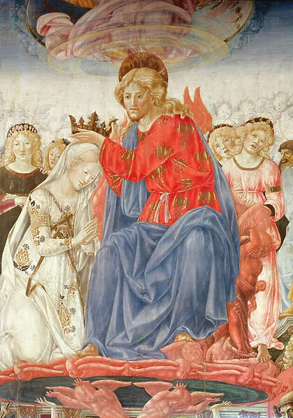 Detail of the Coronation of the Virgin (oil on panel)