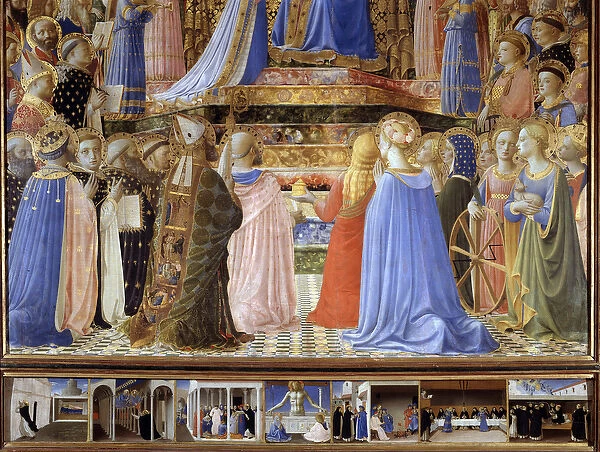 The coronation of the Virgin Detail of Saints and Angels musicians
