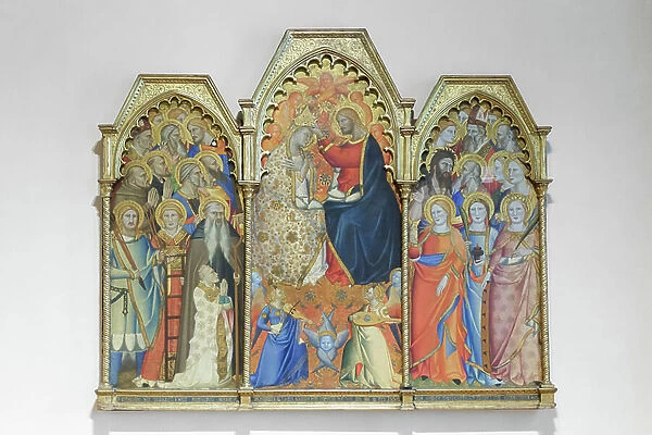 Coronation of the Virgin and Saints, end of 14th century (wood painting)