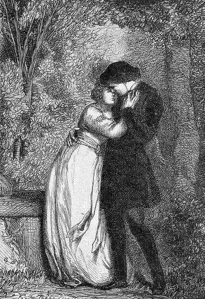 Cosette et son fiance Marius - in 'Les Miserables'by Victor Hugo
