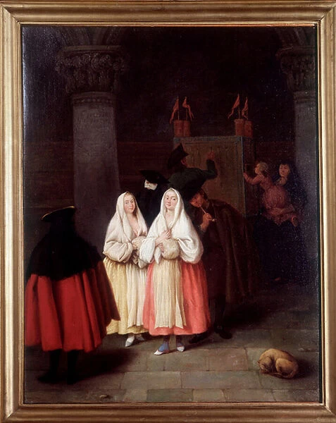The cosmorama, exhibition of perspective pictures (Painting, 1757)
