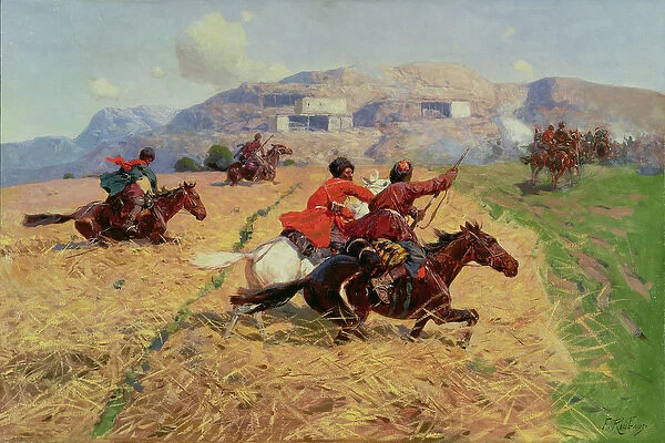 Cossacks charging into battle