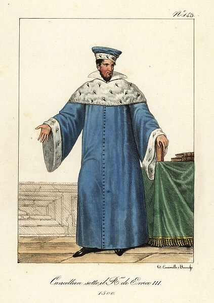 Costume of a Chancellor of France, 1580. 1825 (lithograph)