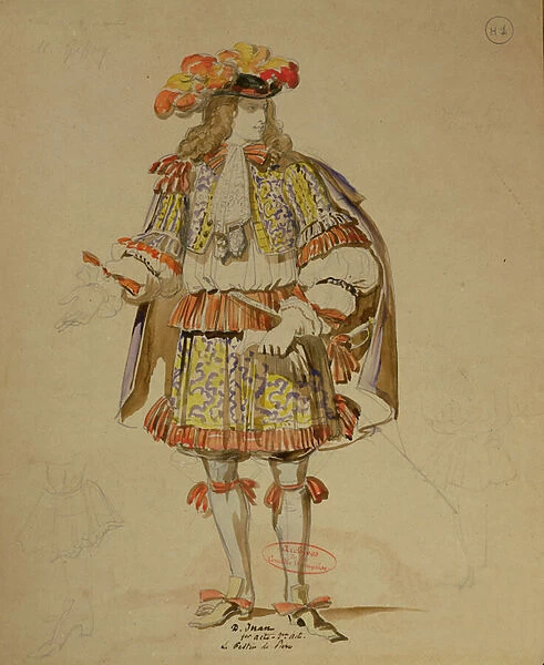 Costume design for an 1847 production of Don Juan