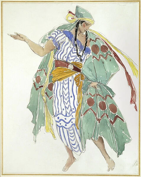 Costume Design for a Dancer (watercolour over graphite on white paper)
