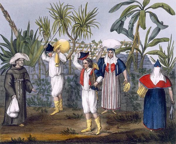 Costume of the Gambia, plate no. 9 from Excursions in Madiera and Porto Santo