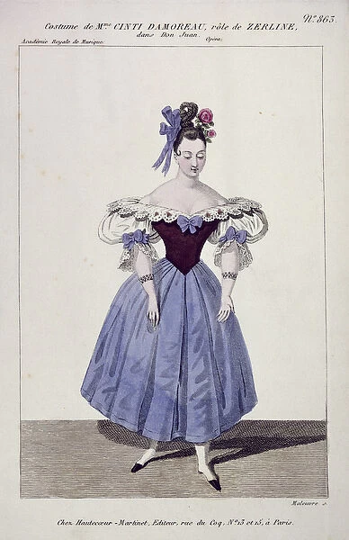 Costume for Madame Cinti Damoreau in the Role of Zerlina in Don Giovanni