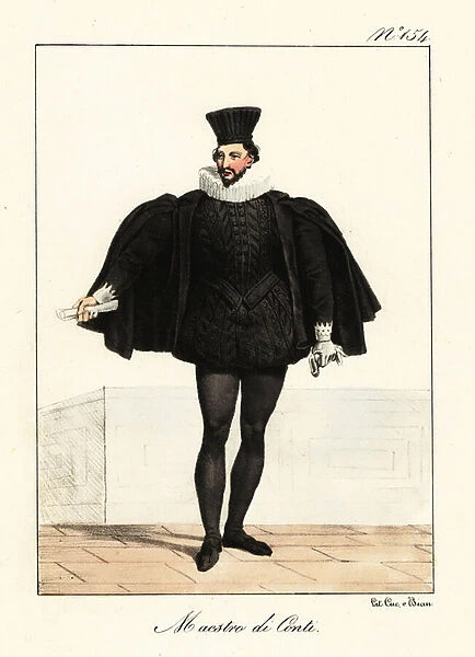 Costume of the Master of Accounts of Paris, 1586. 1825 (lithograph)