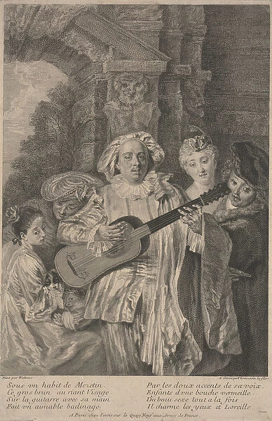 In the Costume of Mezetin, print made by Henri Simon Thomassin c. 1717-1726 (etching)