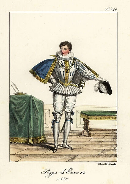 Costume of a page to King Henry III of France, 1580. 1825 (lithograph)