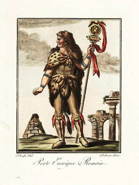 Costume of a standard bearer, ancient Rome. 1796 (engraving)