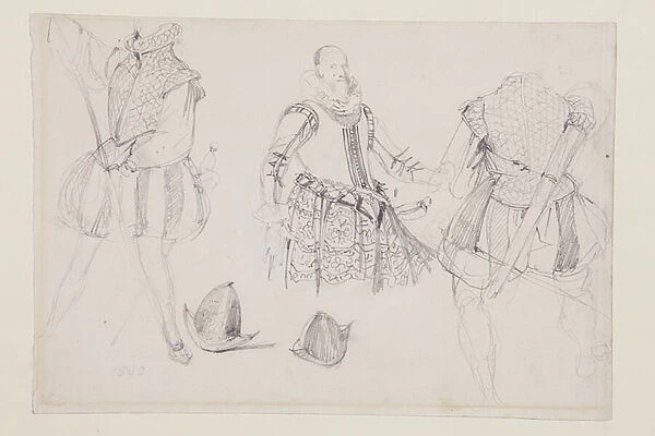 Costume Studies, 1825-26 (pencil on paper)