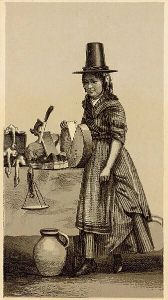 Costumes of Wales: Market Woman (litho)