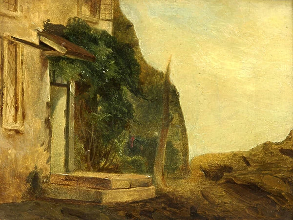 A Cottage Doorway (oil on panel)