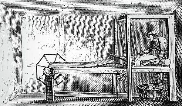 Cottage industry: Coventry silk loom, 1823