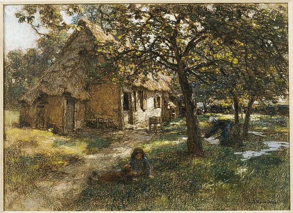 Cottage, Normandy, 1900 (pastel on canvas)