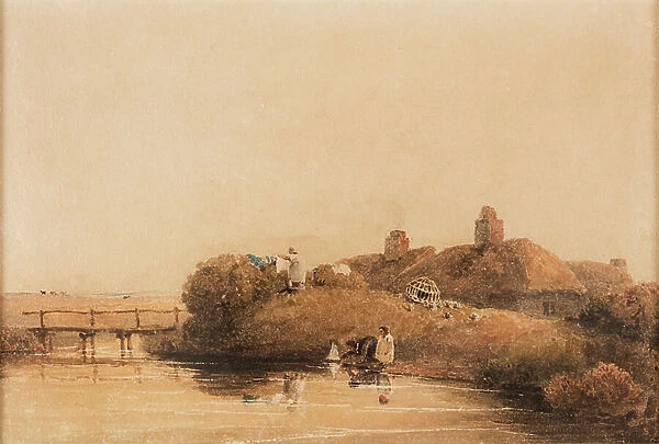 Cottages, 1805 (watercolour on paper)