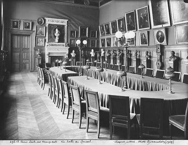 Council room of the Ecole Nationale Superieure des Beaux-Arts, 1929 (b  /  w photo)