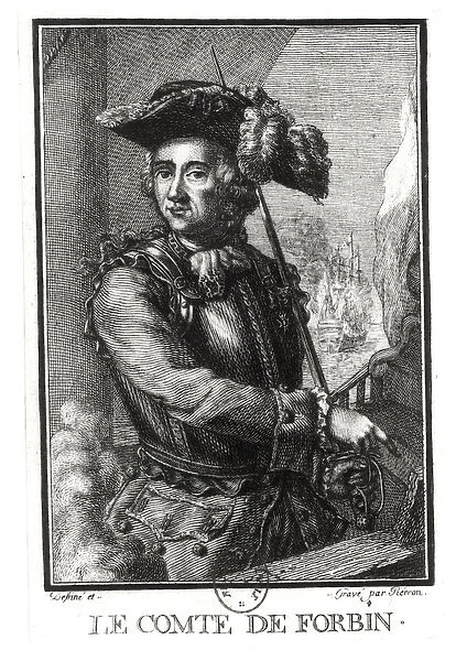 Count Claude de Forbin (1656-1733) (engraving) (b  /  w photo)
