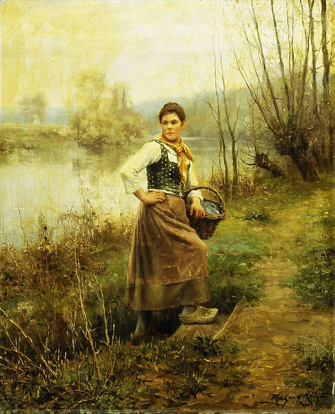 Country Girl, (oil on canvas)