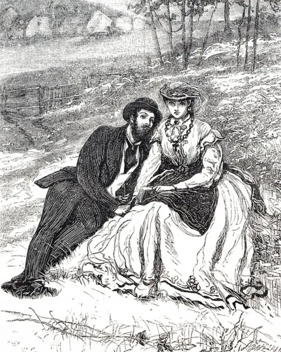 Framed Print : A couple. 5616347 A couple by Small, William (1843-1931); (add.info. Framed Print : A couple. 5616347 A couple by Small, William (1843-1931); (add.info.