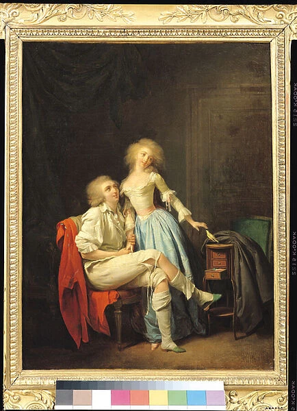 Couple with an Escaped Bird (oil on canvas)