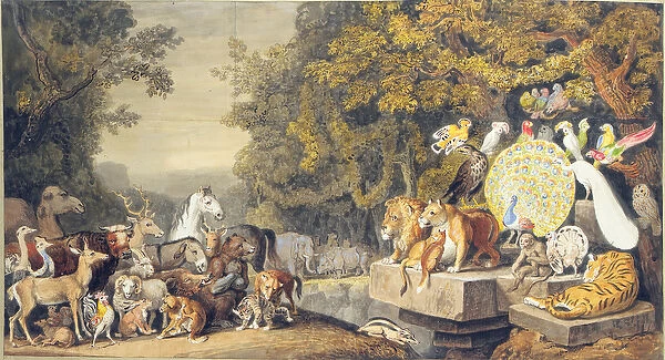 The Court of the Animals, illustration of Canto IV of Goethes Reineke Fuchs