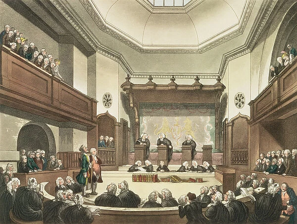 Court of Common Pleas, Westminster Hall, from The Microcosm of London, engraved by J