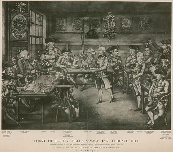 Court of Equity, Belle Savage Inn, Ludgate Hill, London (engraving)