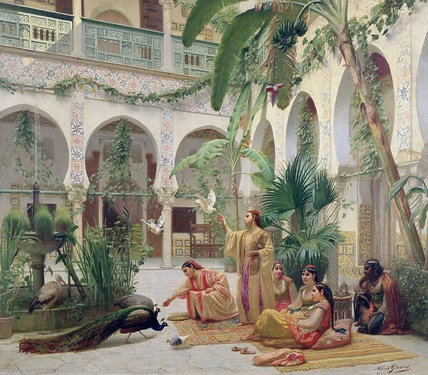 The Court of the Harem (oil on canvas)