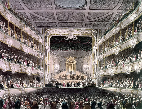 Covent Garden Theatre, 1808, from Ackermanns Microcosm of London engraved by J