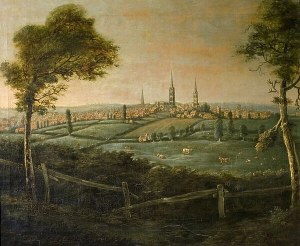 Coventry from the East, 19th century (oil on canvas)