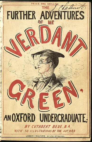 Cover illustration for The Further Adventures of Mr Verdant Green An Oxford Undergraduate (engraving)